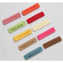 세무가죽라벨 라벨 가죽라벨 40mm 핸드메이드, 6핑크