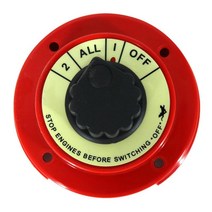 GHSHOP 선박용 보트 차량용 RV 250/360Amps 빨간색용 4 1-2-Both-Off 배터리 선택기 스위치, 플라스틱, 설명