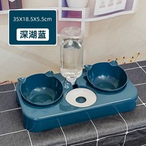 고양이용품 강아지용 개가 쌍사발 자동 물을마시다 식대야 물그릇 방지 엎지르다 분당 밥 애완용품 2825029455, 심해 블루 아니 축축함 입 세 공기