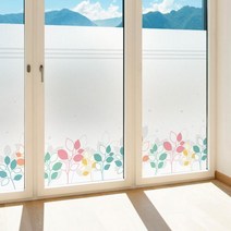창문 유리창 시트지 칼라 안개시트지 벨리아리프01 L-A(950X1200mm)+4000:스카이블루