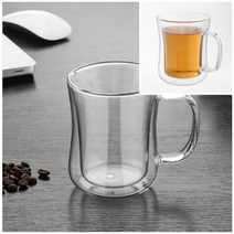 뉴리웹 이중유리컵 400ML 아이스커피유리잔 에이드유리잔 캡슐커피컵