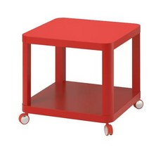 [이케아/IKEA] TINGBY 이동식 보조테이블 레드 50x50cm 404.574.41
