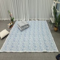 로엘 포레스트 인견 특대카페트(K) 200X230 하나침장, 블루