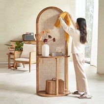 파티션 수납장 라탄 공간 분리 수납 선반 병풍 스크린, 4단 수납 메인상품