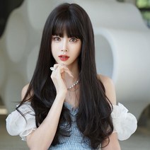 네추럴 롱헤어 여자 가발 자연스러운 펌 데일리, 단일디자인, 단일사이즈