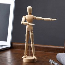 나무 관절인형 동작표현 미술데생 스케치 모델링 구체관절 목각 인테리어 디스플레이 목각인형 장식용, 나무관절인형 11.4Cm