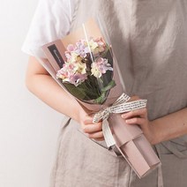 쁘띠수국꽃다발P3 FMBBFT조화, 버건디/PP백안함 - 칼라
