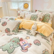 우유 벨벳 겨울 따뜻한 팔라이 벨벳 4종 세트 농축 산호 벨벳 여성 침구 양면 벨벳 이불 커버 시트