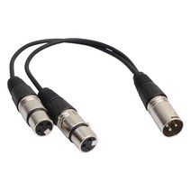 XLR Y 케이블 분배기 어댑터 코드 1 수-2 암 커넥터 와이어 검정색, 사진으로, 30cm
