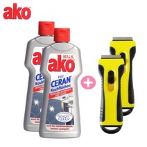 독일 아코 인덕션 하이라이트 전기렌지 클리너 기름때 찌든때 청소 세척 세정 세정제 250ml 2개+스크래퍼 2개