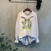 씨샵인더룸 / 엑스오 지브라 레터링 반집업 맨투맨 4color