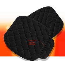 바비카 현대그랜저HG 극세사방석 락킵 1인방석 블랙 2P세트 앞좌석 차량방석 겨울방석, 락킵 1인방석(2P) 블랙