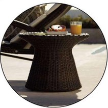 라탄 썬베드 펜션 테라스 야외 의자 침대, 커피 테이블