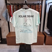에비수 공용 북극곰 프린트 루즈핏 반팔 티셔츠 ET2UTS313