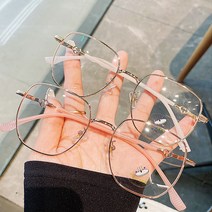 빅사이즈 스퀘어 사각 안경 얇은 뿔테 메탈 패션 안경테 금테 은테 블루라이트 차단 남자 여자