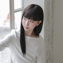 픽앤웨어 여성 패션 긴생머리 통가발 슬릭펌, 내츄럴블랙, 1개