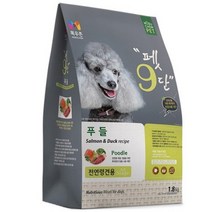 목우촌 전연령용 오리 펫9단 푸들 전용사료, 1.8kg, 2개