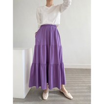 롱 스커트 고무밴드 A라인 캉캉SKT 봄 가을 치마코디