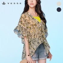 예쎄 (예쎄) 하와이안 프린트 로브 블라우스(YS05BL43M)