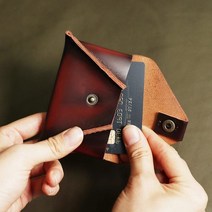 바보사랑 수제 가죽 사선 카드지갑 아도방.에치펠레