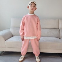 무지 도톰 아동 양기모 상하복 유아 주니어 겨울 상하세트