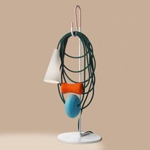 포스카리니 디자인 오마주 로프 아트 장식 테이블조명, 화이트 형광오렌지 블루 볼라이트
