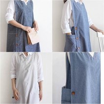 큰사이즈 블랙 청 자수 원피스 빅사이즈 앞치마 (3color)어린이집 유치원 단체 c, 베이지, 1개