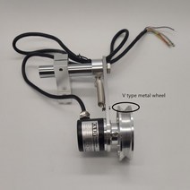 GHW MM 둘레 U V 그루브 금속 휠 인코더 미터 카운터 케이블 파이프 와이어 길이 절단, [02] V Groove Wheel, [03] P