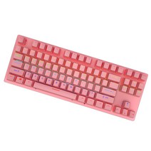 기계식 키보드 87 키 듀얼 모드 기계식 키보드 키트 USB 기계식 게이밍 키보드 rgb 핫스왑, 14 x 4.9 x 1.57인치, ABS, 분홍