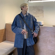 남자셔켓 남성 오버핏 셔츠 데님 카라 A23