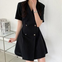 단정한 여성 원피스 더블 단추 여름 직장인 오피스룩 - 2023968EA