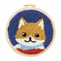 2-3pack 자수 바늘 키트 세트 공예 도구 스레드 펀치 뜨개질 도구 Shiba, 3개, 면, 시바견