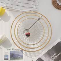 OCEAN GLASS 홈카페 골드라인 디저트 라인 글라스, 원형접시L