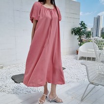 하이데일리 빅사이즈 퍼프 벌룬 포디 셔링 롱원피스
