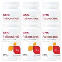 GNC [6개 SET] 폴리코사놀 10mg 60정 (타블렛) Policosanol 60tabs, 1개