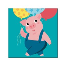 diy 쉬운 명화 그리기 추천 B24 놀이공원 피그 25x25cm 귀여운 동물 그림 아크릴 유화 물감 세트 아이방 꾸미기 색칠 집콕 실내 놀이