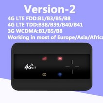유심 4G LTE 라우터 핫스팟 무선 와이파이 휴대용 차량용 캠핑용 라우터, 블랙-2