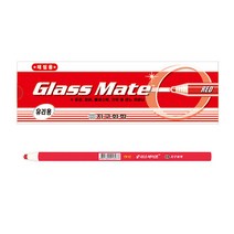 [아주문구도매상] 지구 유리용 색연필 빨강 12자루입1타스