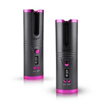 볼륨 앞머리 물결 빗 봉 고데기 ckeyin 무선 자동 20mm 헤어 언 컬러 usb 충전식 디자인 온도 조절 가능한 언바운드 컬링 언, hs469g