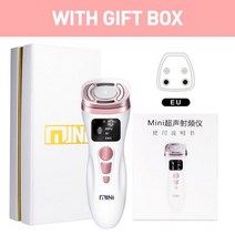 고주파 페이스 휴대용 마사지기 홈케어 가정용 피부 관리기 미니 HIFU 무선 초음파 EMS Microcorriente, 02 With box-EU