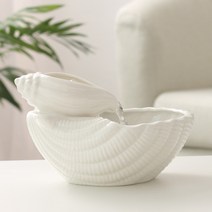 도자기 실내 미니 분수 인공 폭포 분수대, 플러그, 소라 - 흰색