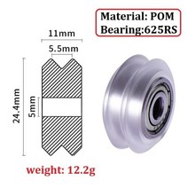 KeePang 20PCS 휠 베어링 풀리 POM 플라스틱 작은 빅 V슬롯 모델 625ZZ MR105zz 3D 프린터 부품 용 아이들러 기어 Openbuilds, 20pc V Model