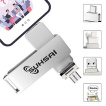 Suhsai 4 in 1 플래시 드라이브 USB 메모리 스틱 썸 - 256GB 휴대용 고속 저장 및 백업 암호화 3.0 아이폰 아이패드 안드로이드 노트북 컴퓨터 스마트폰용, 64GB