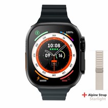 Z8 울트라 MAX 스마트 워치 시리즈 8 티타늄 합금 11 49mm 케이스 블루투스 통화 NFC ECG IP68 방수 Smartwatch 남자, [05] Black Alpine S