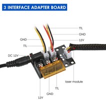 KKmoon 2/3 핀 케이블 레이저 모듈 고정 초점 거리 헤드 절단 Engaver CNC 밀 라우터 3D 프린터, 03 Adapter Board_02 US Plug