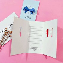 socean 손편지 메모 입체 카드 생일 축하 엽서 봉투 세트 메세지 카드 선물 쪽지 초청장 초대장 안내장 이벤트 감동, 하트 - 핑크