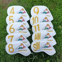 골프 아이언 헤드 커버 혼마 S08 우드 클럽 헤드 커버 CLong 목 아이언 헤드 커버 4 11 AW SW 10pcs, white 3