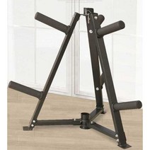 이동식 덤벨 보관대 받침대 바벨 올려놓는 선반 랙, 검은색 삼각형 바벨 바 보관함