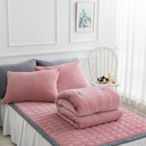 비숑 모찌 고밀도 스판 극세사 패드 카페트 SS 따뜻한 겨울 매트 핑크