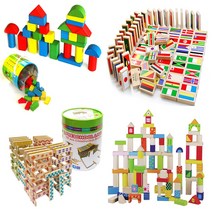 빌딩 블럭 만국기 도미노 카프라 쌓기 놀이 두돌 교구, 선택4-빌딩블럭